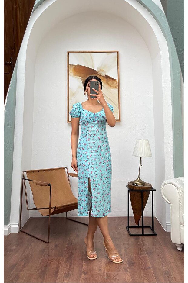 Crinkle Pattern Viscose Dress