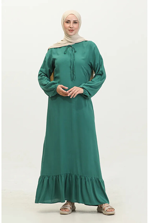 Viscose Long Sleeve Dress 6699-17 Green
