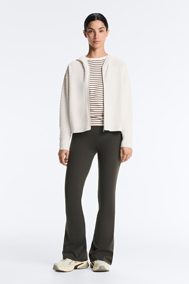 Kapüşonlu örgü ceket - 2