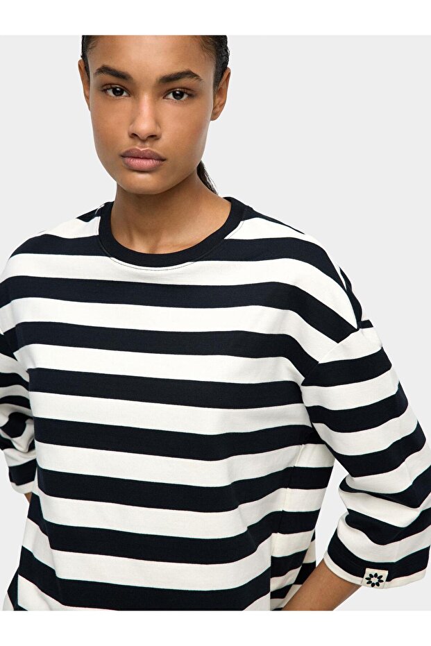 Çizgili Sweatshirt - 1