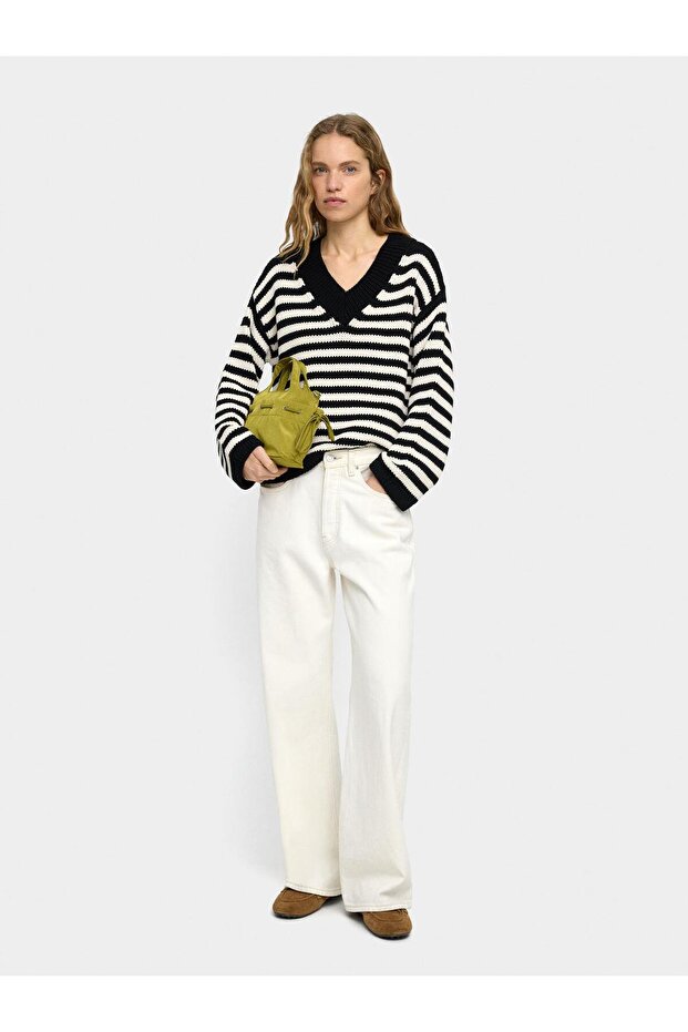 Çizgili Örme Kazak - 2