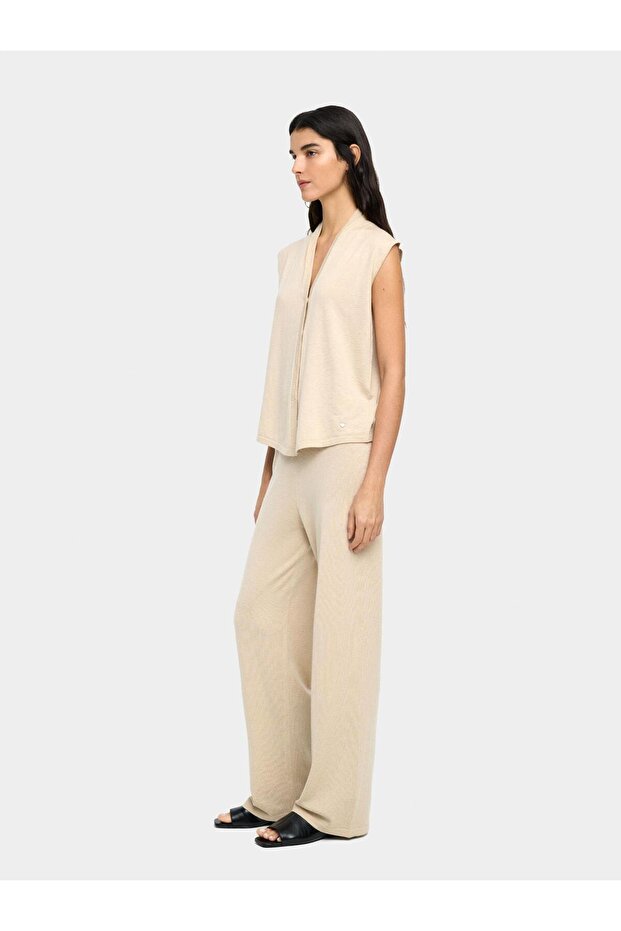 Yün Karışımlı Örme Pantolon - 3