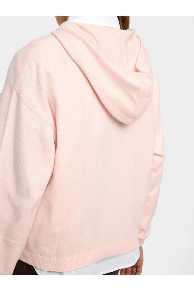 Kapüşonlu Örme Hırka - 4