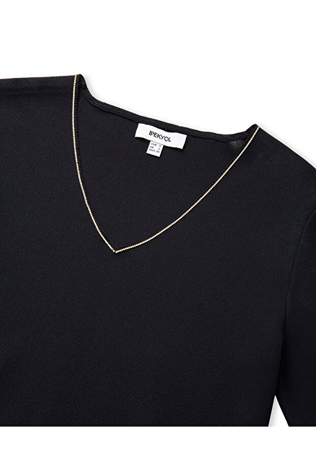 Strass taş şeritli triko - 4