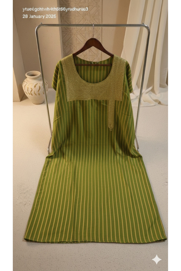 Ramadan Collection Ready to Stitch Mukhawar Jalabiya with Hand Embroidery