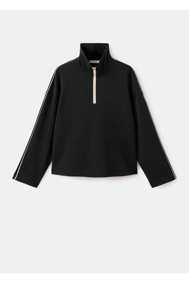 Fermuarlı boğazlı sweatshirt - 3