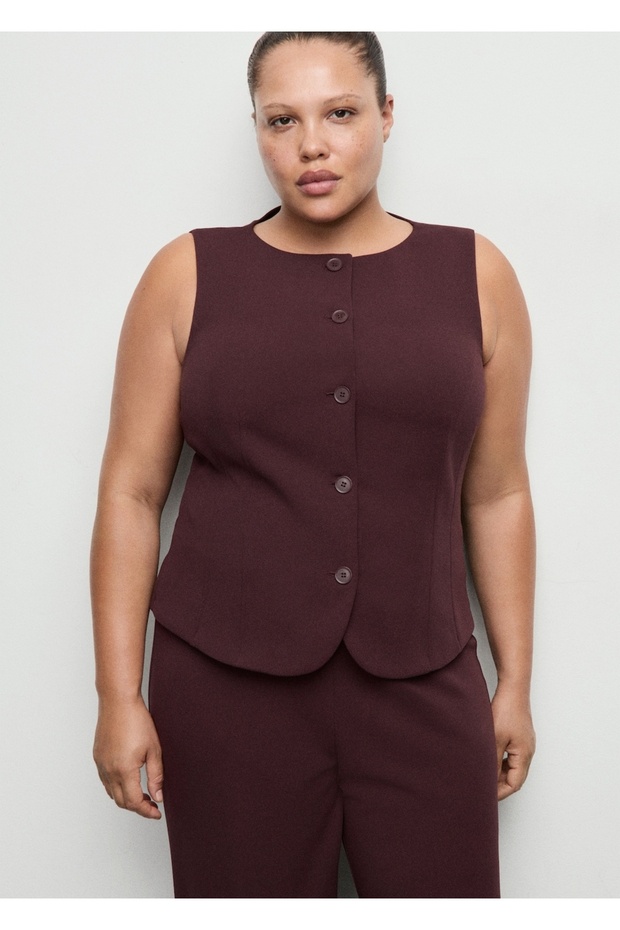 Düğmeli takım yelek - 8