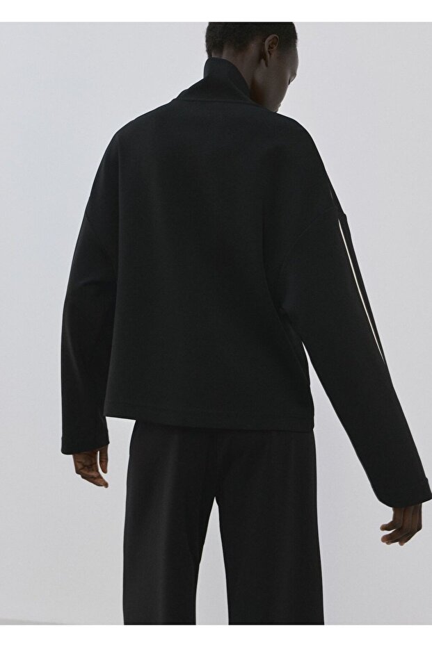 Fermuarlı boğazlı sweatshirt - 4