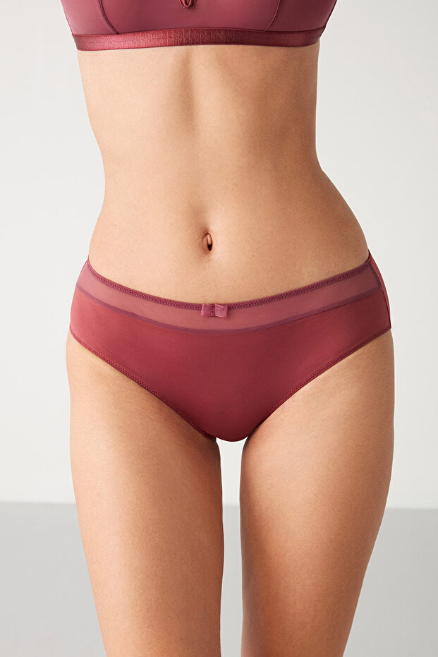 Women'S, Micro Fabric, Powernet Detailed Panties (with Socks as a Gift)