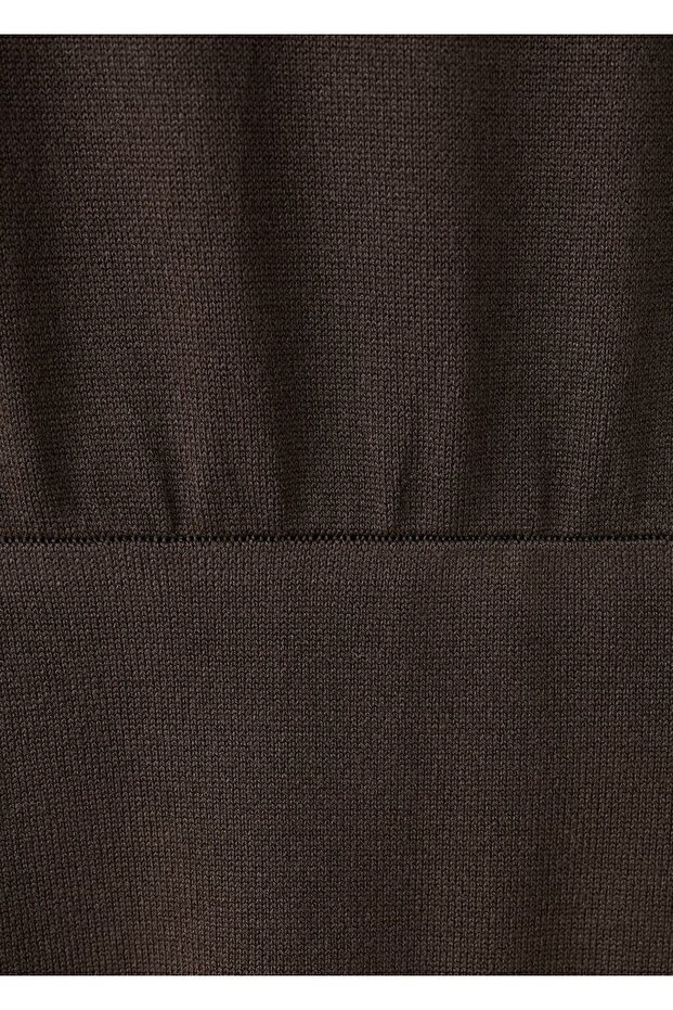 İnce triko evaze elbise - 5