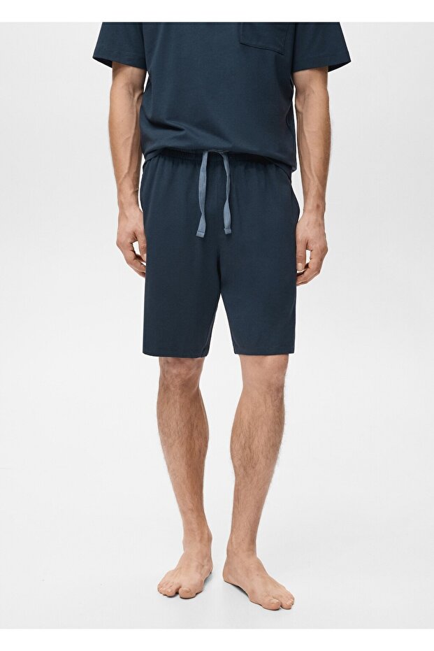 Pamuklu şort pijama takımı - 6