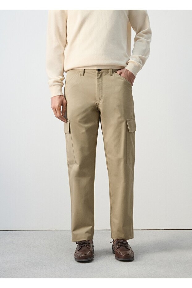 %100 pamuk kargo pantolon - 1