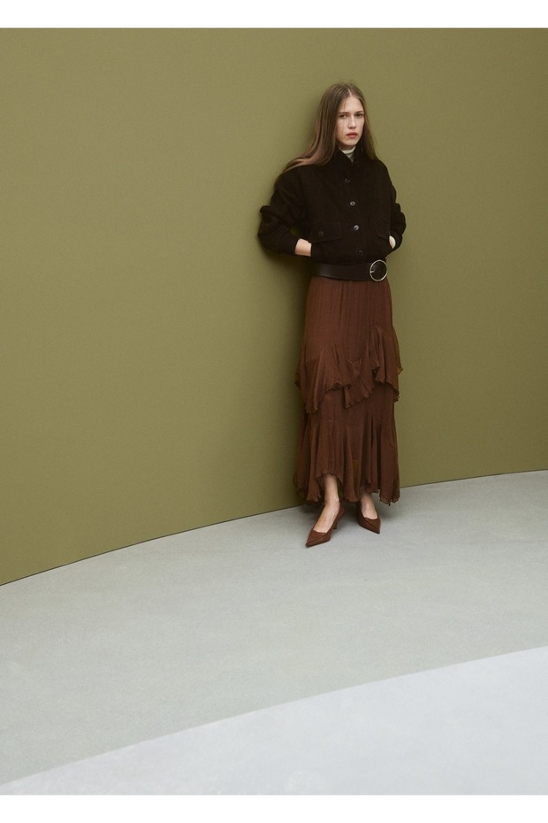 Volanlı şifon etek - 6