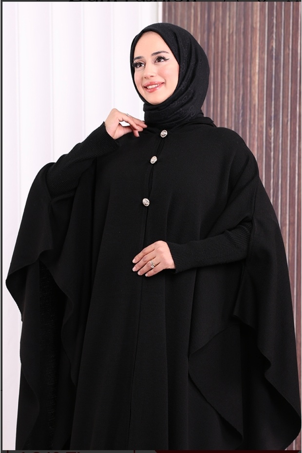 Kadın tesettür triko panço - 4