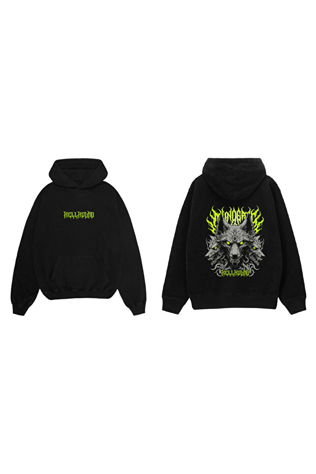 HELLHOUND baskılı sweatshirth - 3