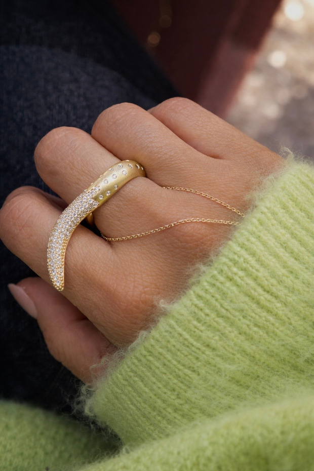 خاتم حجري على شكل موجة - 3