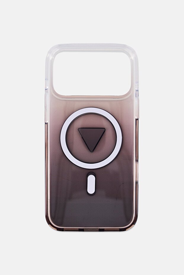 جراب MagSafe متدرج الألوان لهاتف iPhone 17 Pro Max مع شعار مثلث، رمادي - 3