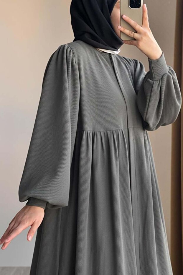 Asya Triko Ferace - Gri - 1