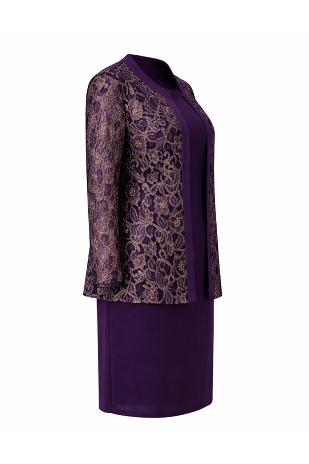 Dantel Ceketli Elbiseli Takım - 4