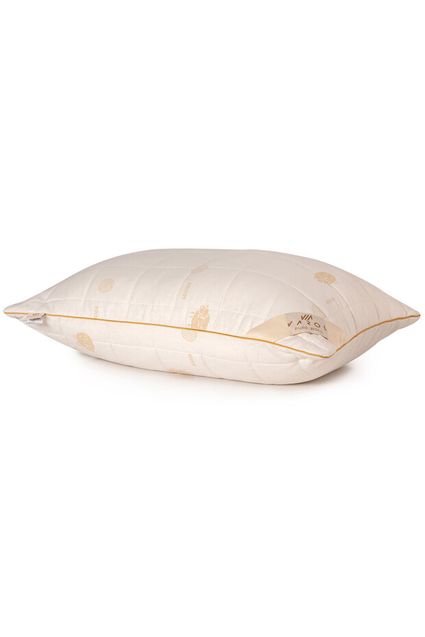 Pure Woll Wool Pillow (50X70 cm) – 100% Cotton Cover | With Cloth Bag