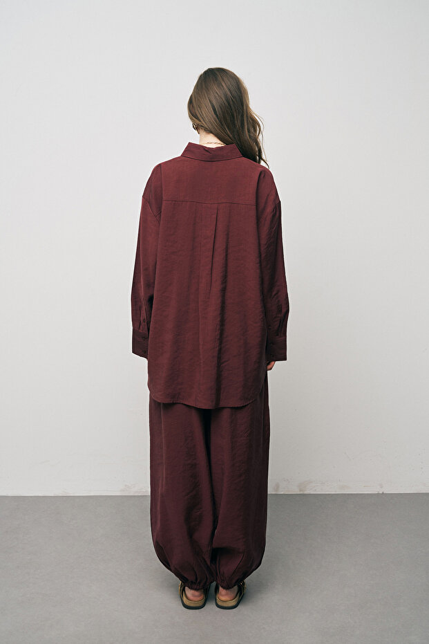 Kadın Düz Renk Basic Gömlek - 5