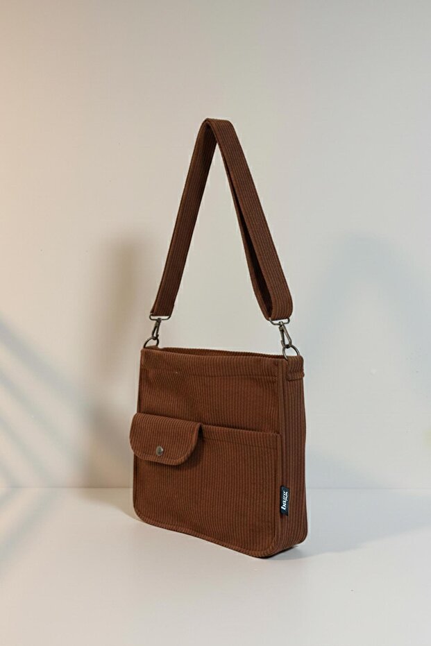 Τσάντα Move Model Καφέ Βελούδινη - 1