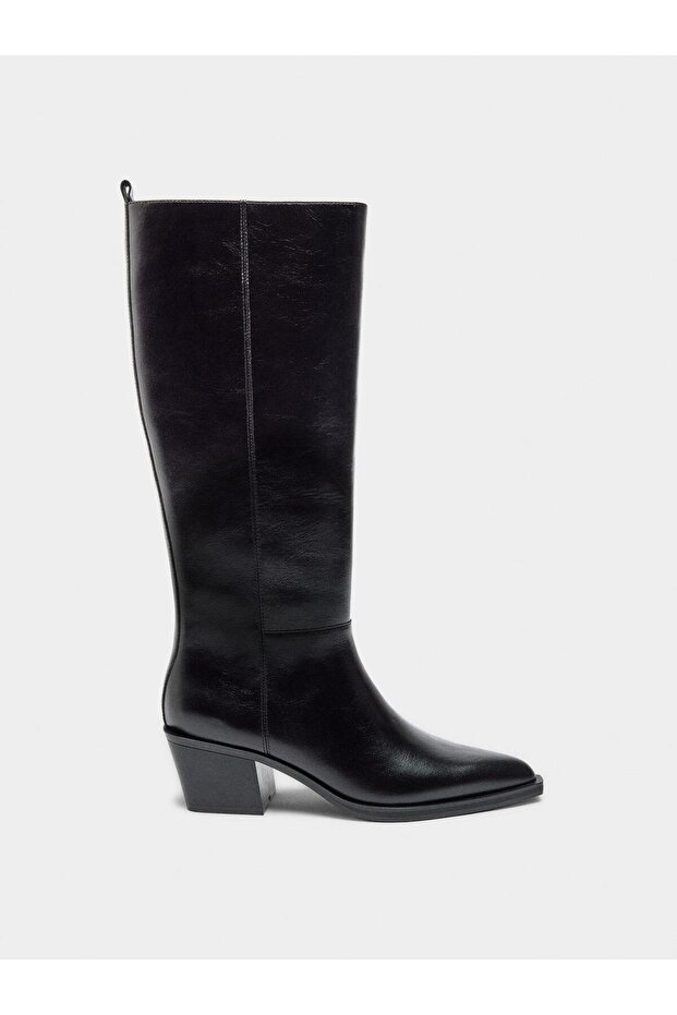 Topuklu Deri Çizme - 2