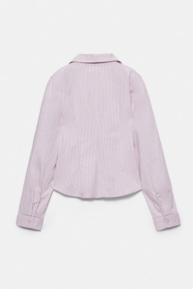 Pens detaylı dar kesim gömlek - 7