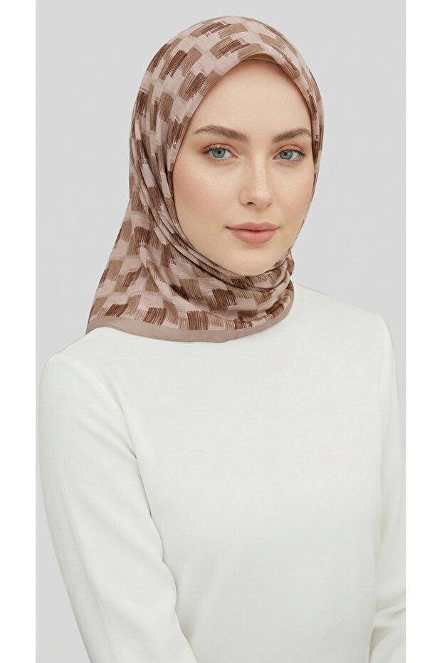 Eșarfă din raion cu model mozaic - 8