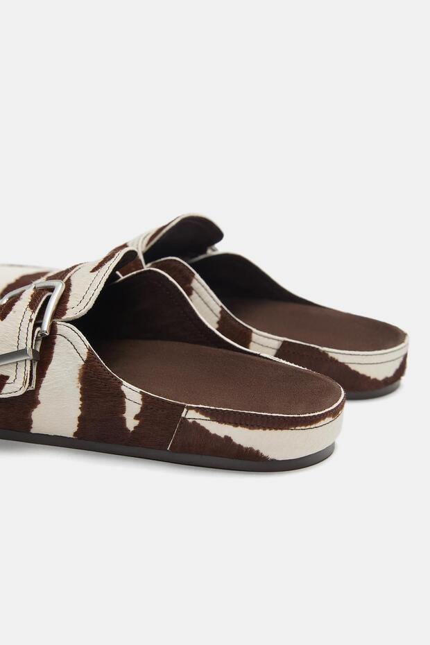 Hayvan desenli tokalı deri sabo - 5