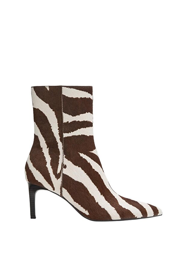 Desenli deri topuklu bot - 7