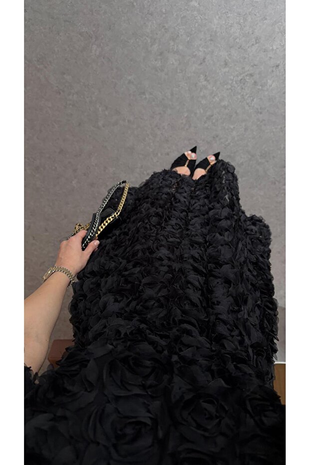 Rochie neagră tridimensională - 4