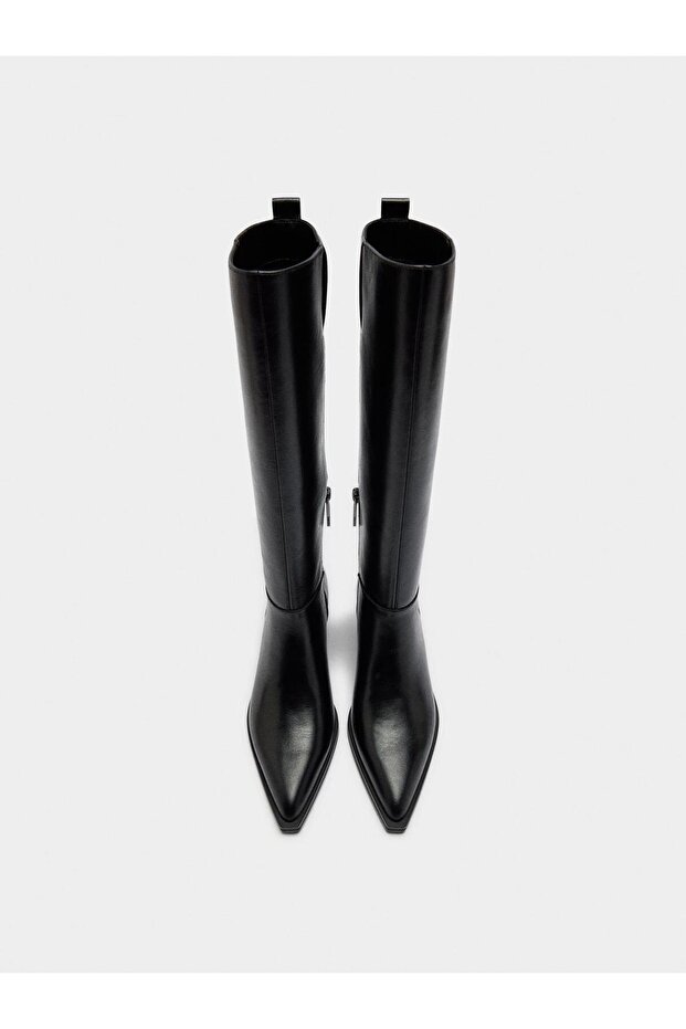 Topuklu Deri Çizme - 3