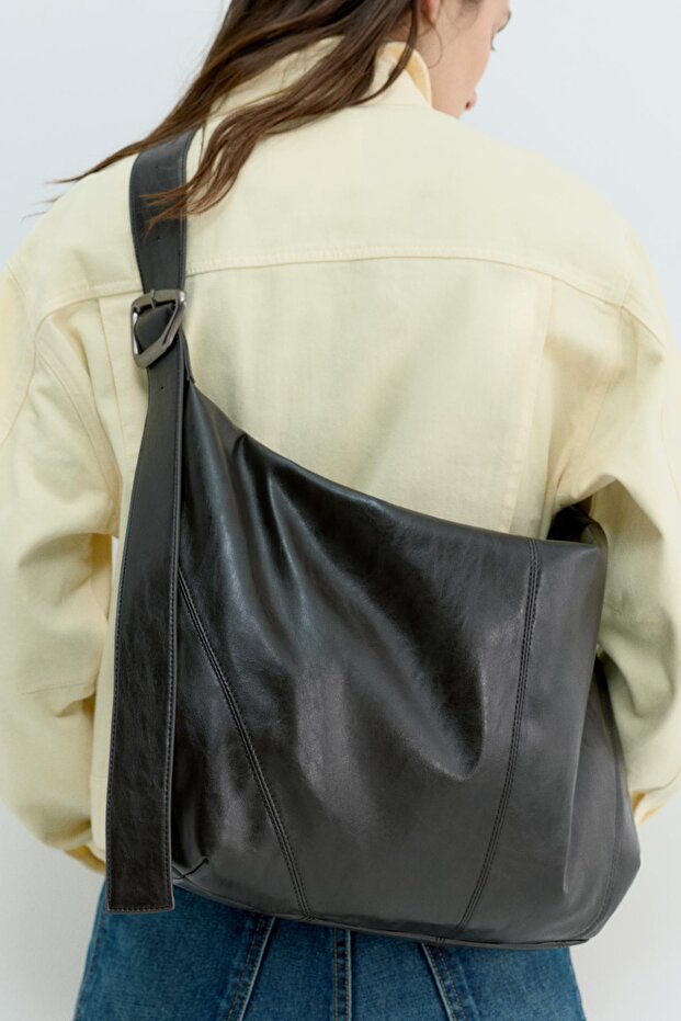 Maxi çapraz askılı shopper çanta - 1