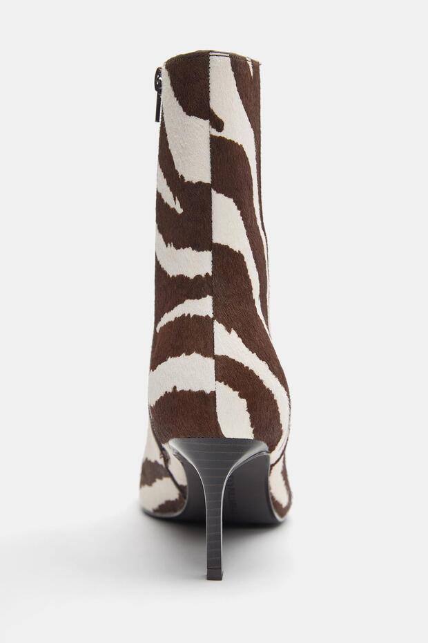Desenli deri topuklu bot - 3