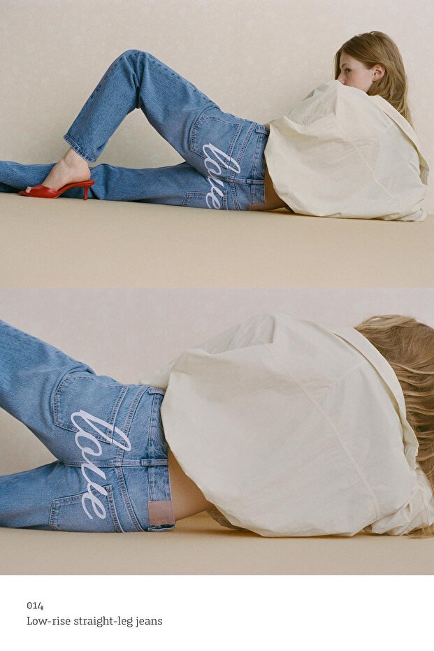 Düşük bel straight fit jean - 1