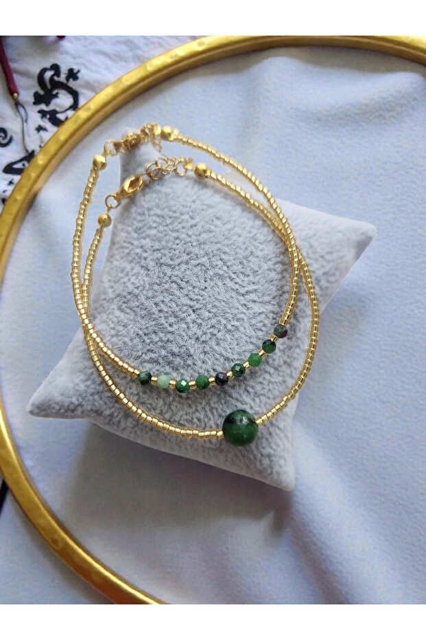 Rubyzoisit Tasi Double Combination Bracelet - 2