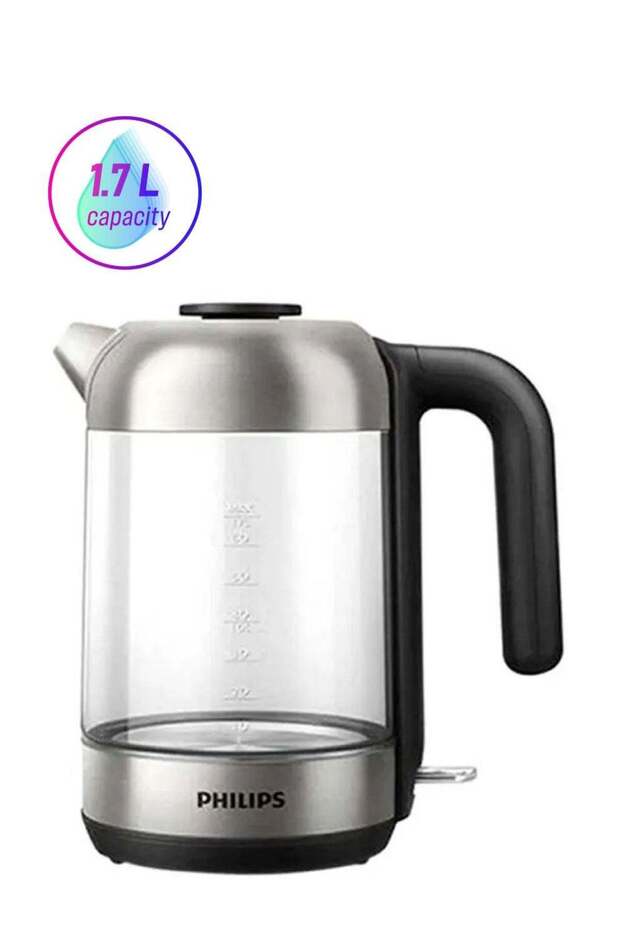 Electric Kettle 1.7 L 2200 W HD9339/81, HD9339/80 Clear/Silver/Black