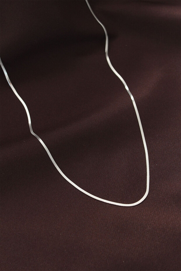Steel Silver Color 60 cm Thin Italian Chain Necklace - Ebj260130W39354