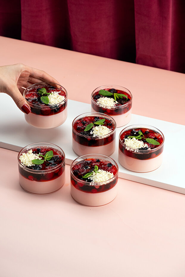 6-Piece Glass Borosilicate Dessert, Breakfast, Magnolia, Ice Cream, Snack Bowl Set - Serving Bowl