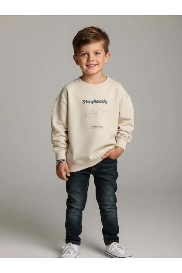 Boys' Cotton Stay Written Thin Long Sleeve Sweatshirt