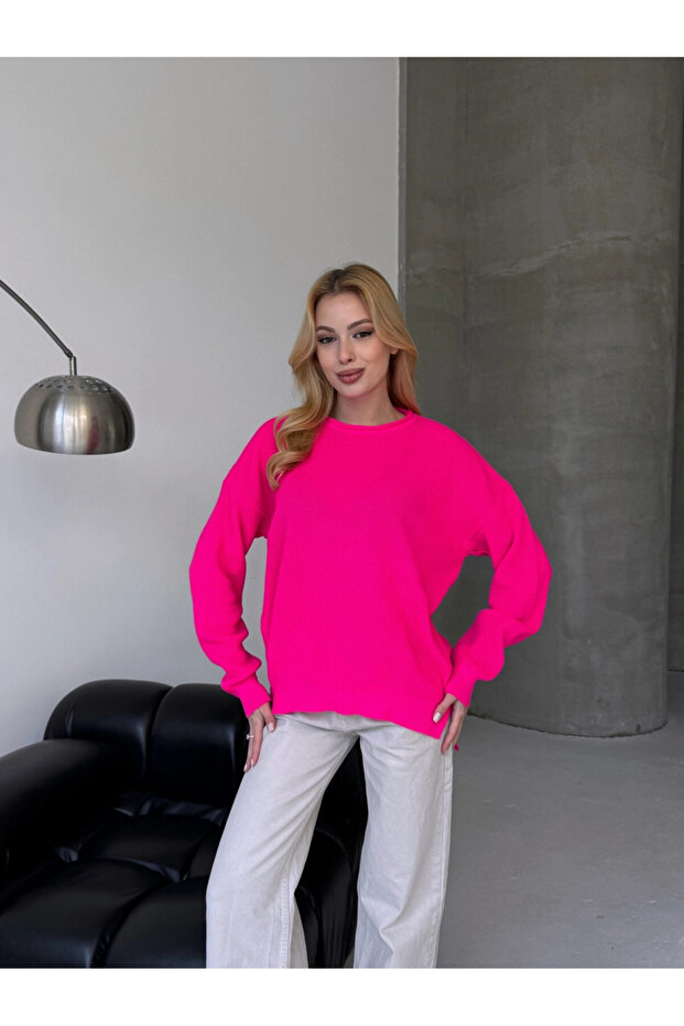 Crew Neck Oversize Relaxed Fit Knitwear Blouse