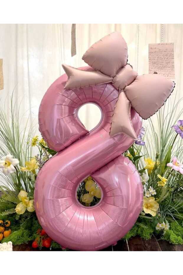 Pink Bow Number Foil Set of 2