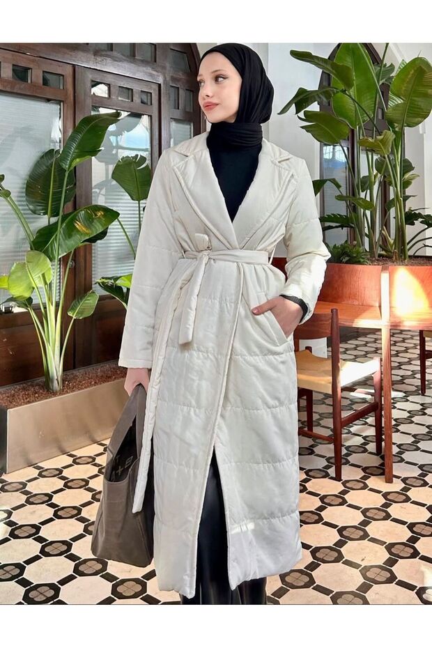 Calypso Capitone Fabric Trench Coat - Tns-4373