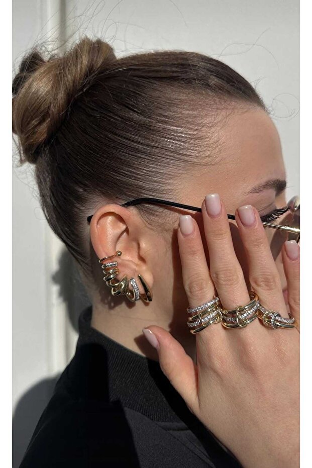 Çelik Bonny Gold Earcuff - 1