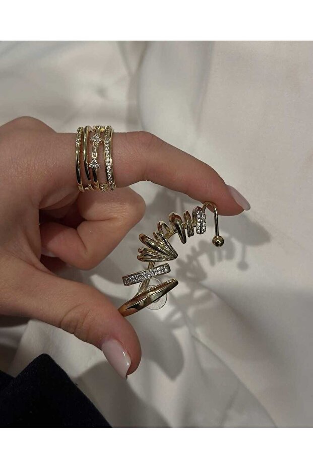 Çelik Bonny Gold Earcuff - 4