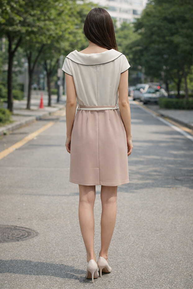 Rochie mini cu guler - 5