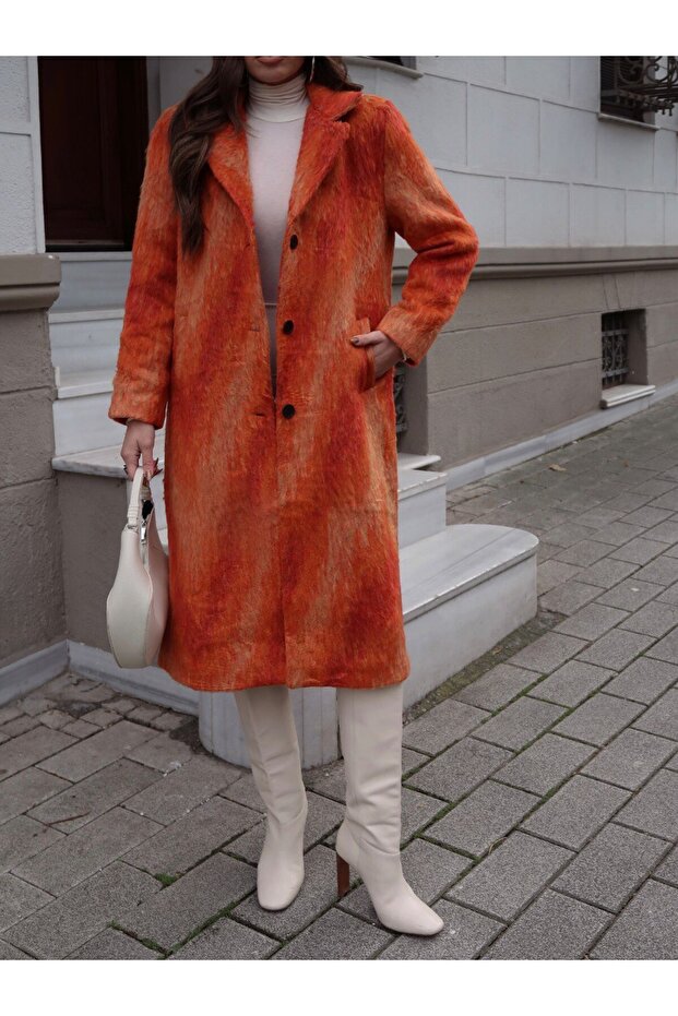 Zebra Patterned Cashmere Coat - 6