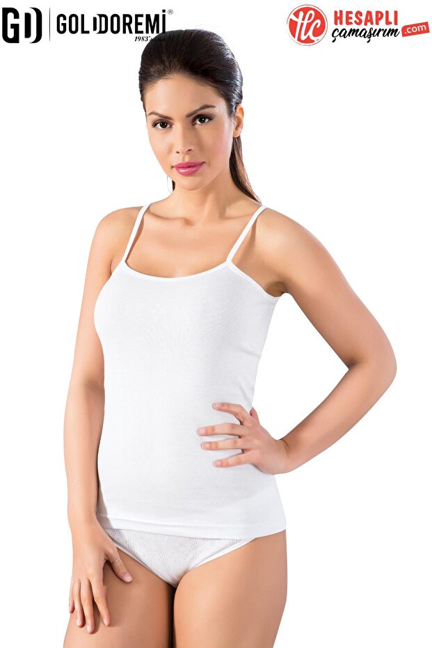 050 Women's Ribbed 100% Cotton Comfortable Stretchy Strap Tank Top 1 Piece