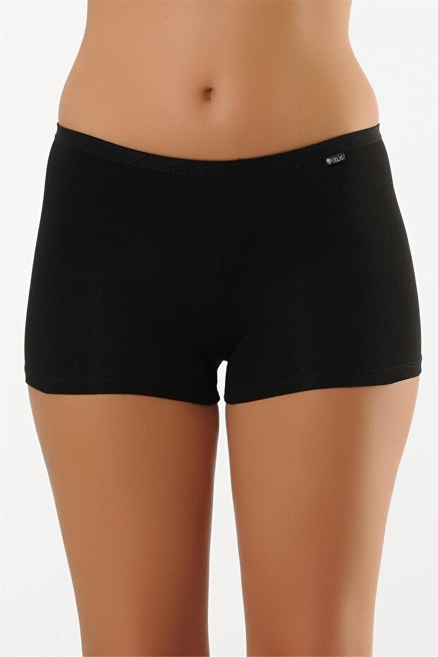 Women's Black Lycra Cotton Boxer